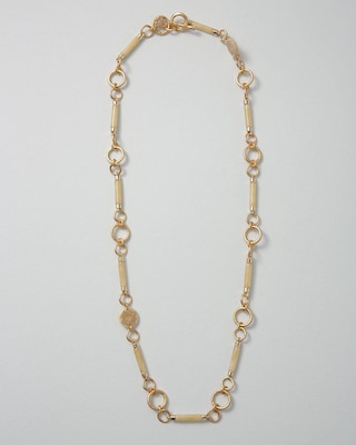 Goldtone Faux Horn Convertible Necklace click to view larger image.