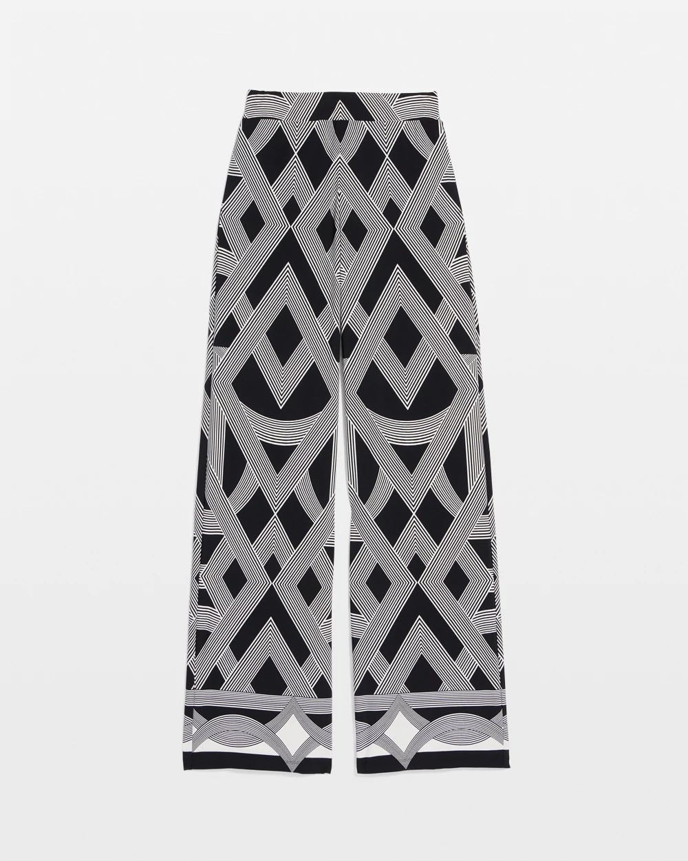 Geometric Print Matte Jersey Wide-Leg Pant
