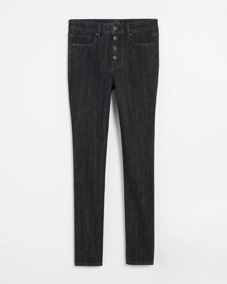 High Rise Novelty Button Slim Ankle Jeans