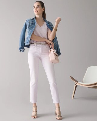 High-Rise Tinted Straight Jeans