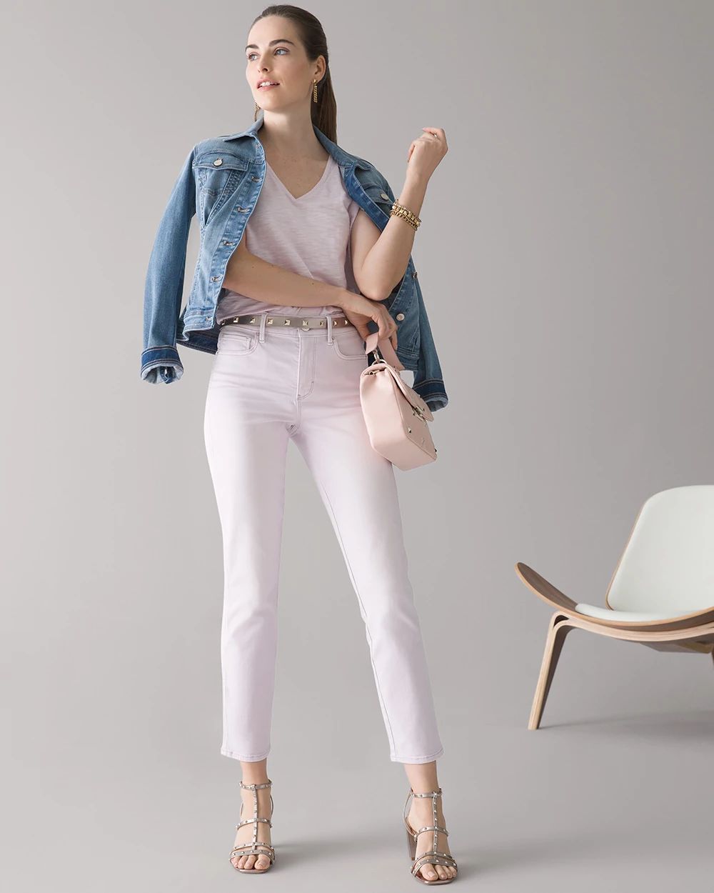 High-Rise Tinted Straight Jeans