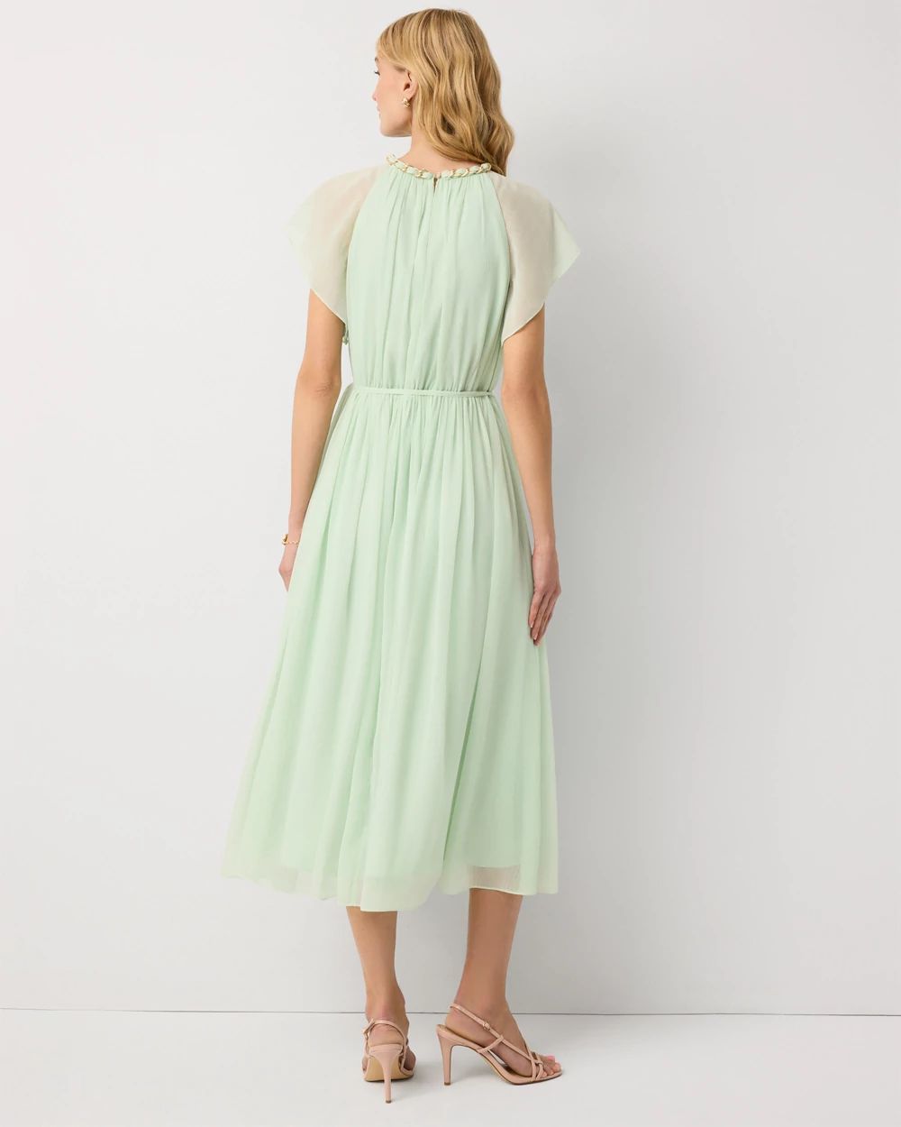 Chain + Keyhole Detail Midi Dress