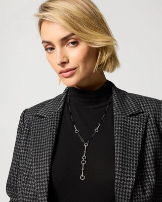 Pavé Horsebit Y-Necklace