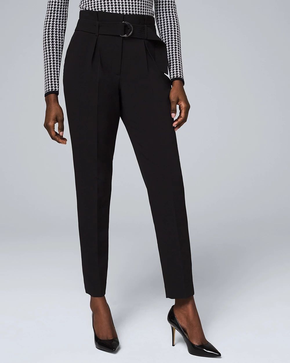 High-Waist Tapered Ankle Pants