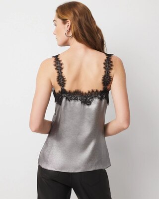 Lace Trim Satin Camisole click to view larger image.