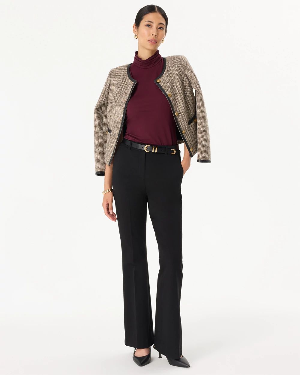 Ponte Mock Neck Sleeveless Top click to view larger image.