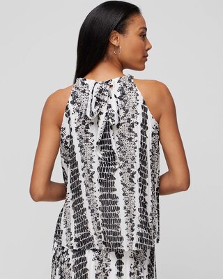 Sleeveless Pleat Chain Neck Halter click to view larger image.