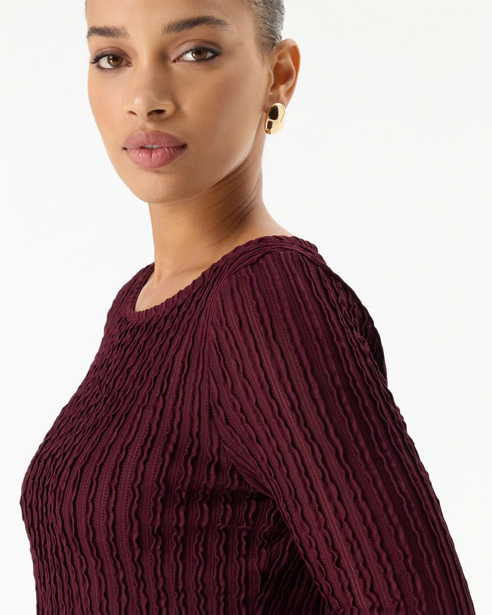 Textured Long Sleeve Top click to view larger image.
