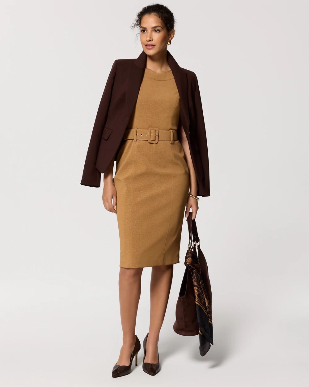 Belted Sheath Dress click to view larger image.