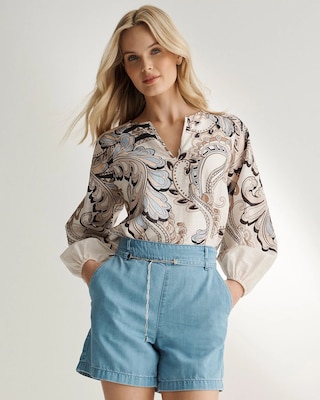 Belted Featherweight Denim Short