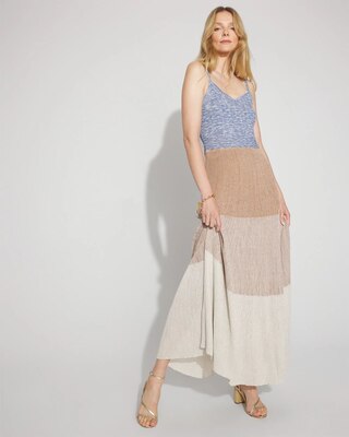 Petite Colorblock Shimmer Sweater Maxi Dress