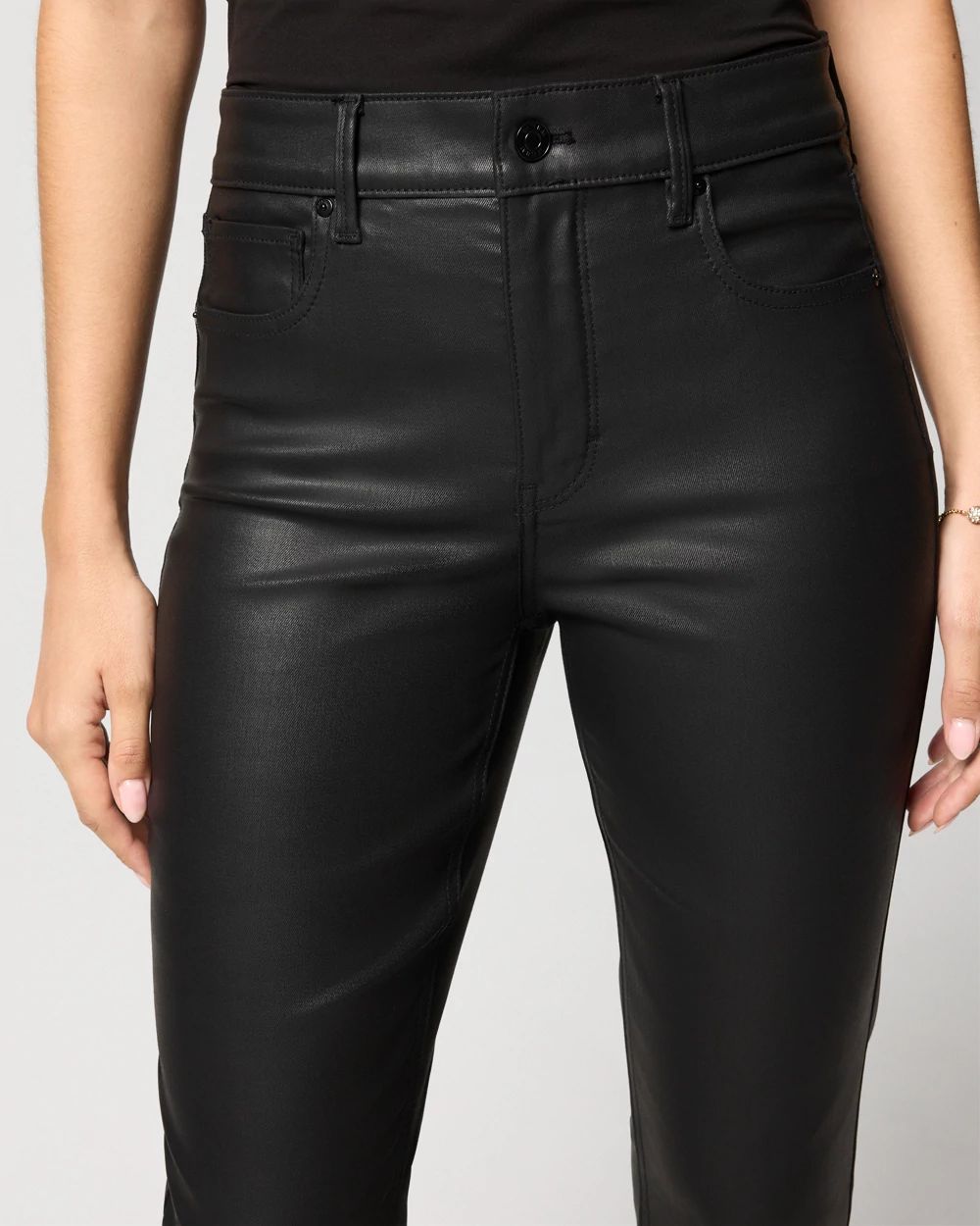 Petite Coated High-Rise Skinny Ankle Jeans click to view larger image.