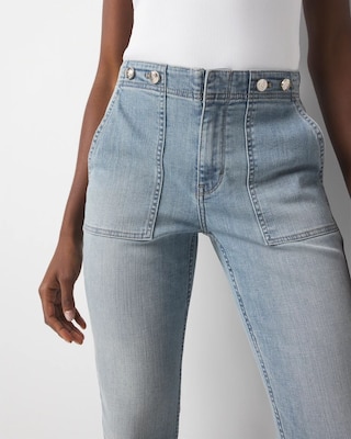 High-Rise Novelty Waist Slim Cropped Jean click to view larger image.