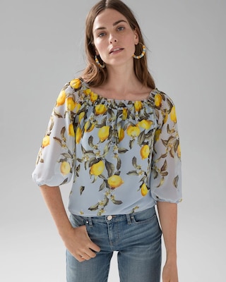 Off-the-Shoulder Elbow Sleeve Blouse