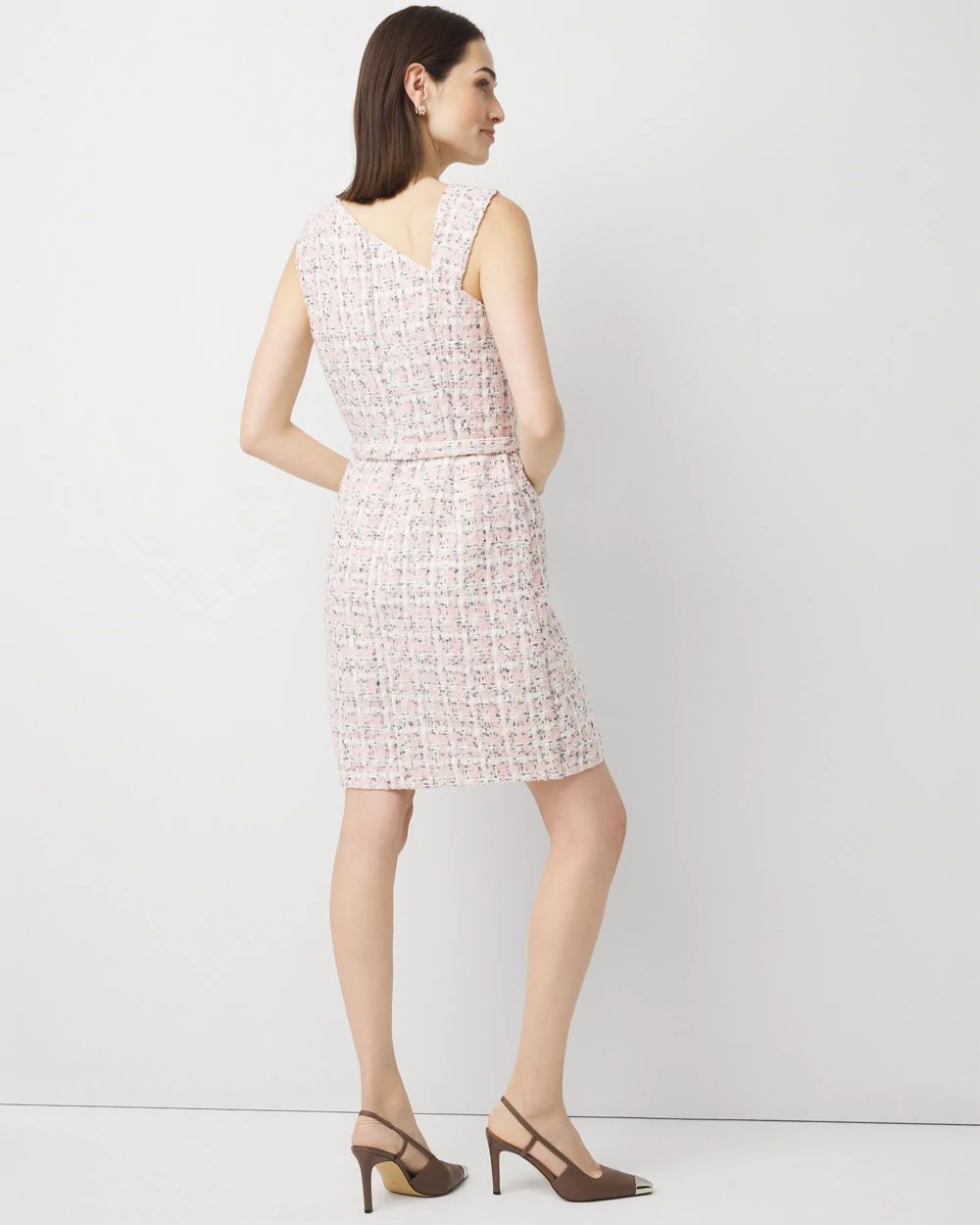 Petite Shimmery Tweed Mini Dress click to view larger image.