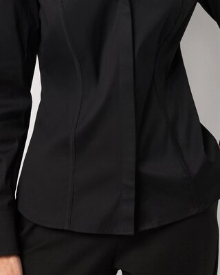 Y-Neck Poplin Shirt click to view larger image.