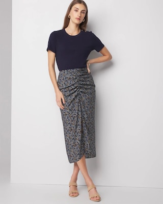 Draped Printed Skirt