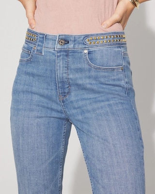 Studded Detail High-Rise Slim Cropped Jean click to view larger image.