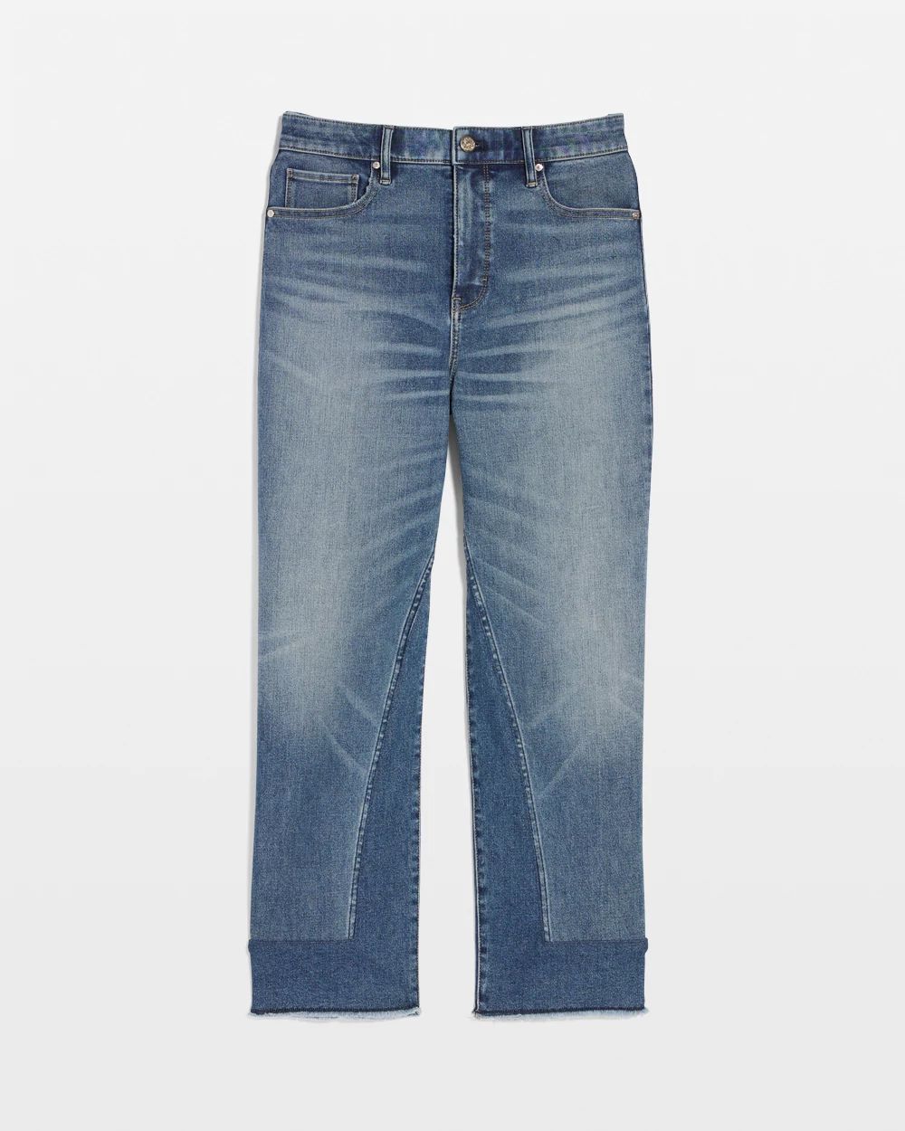 Petite High-Rise Pieced Straight Leg Jean