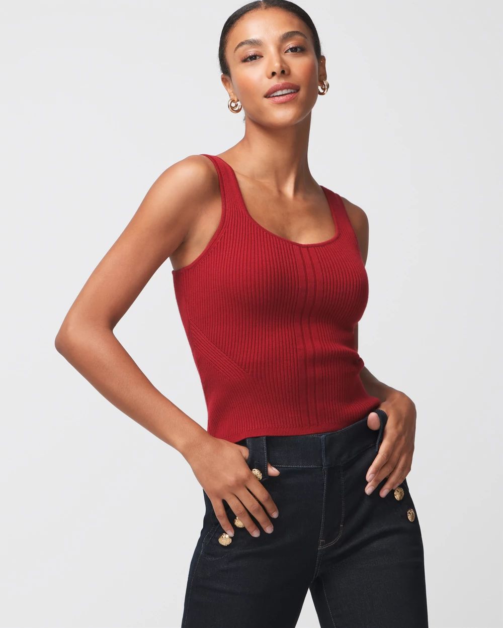 Cashmere Blend Rib Tank