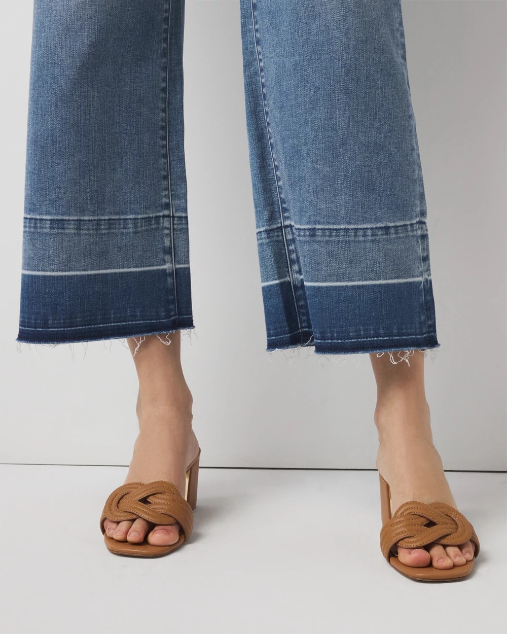 High-Rise Released Hem Wide Leg Cropped Jean