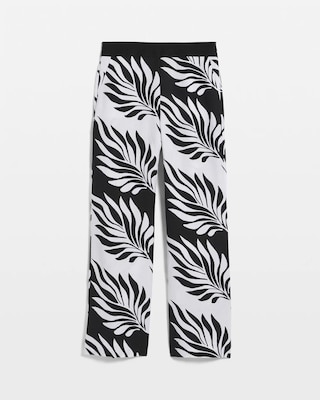 Petite Linen-Blend Palm Print Cropped Wide Leg Pant click to view larger image.