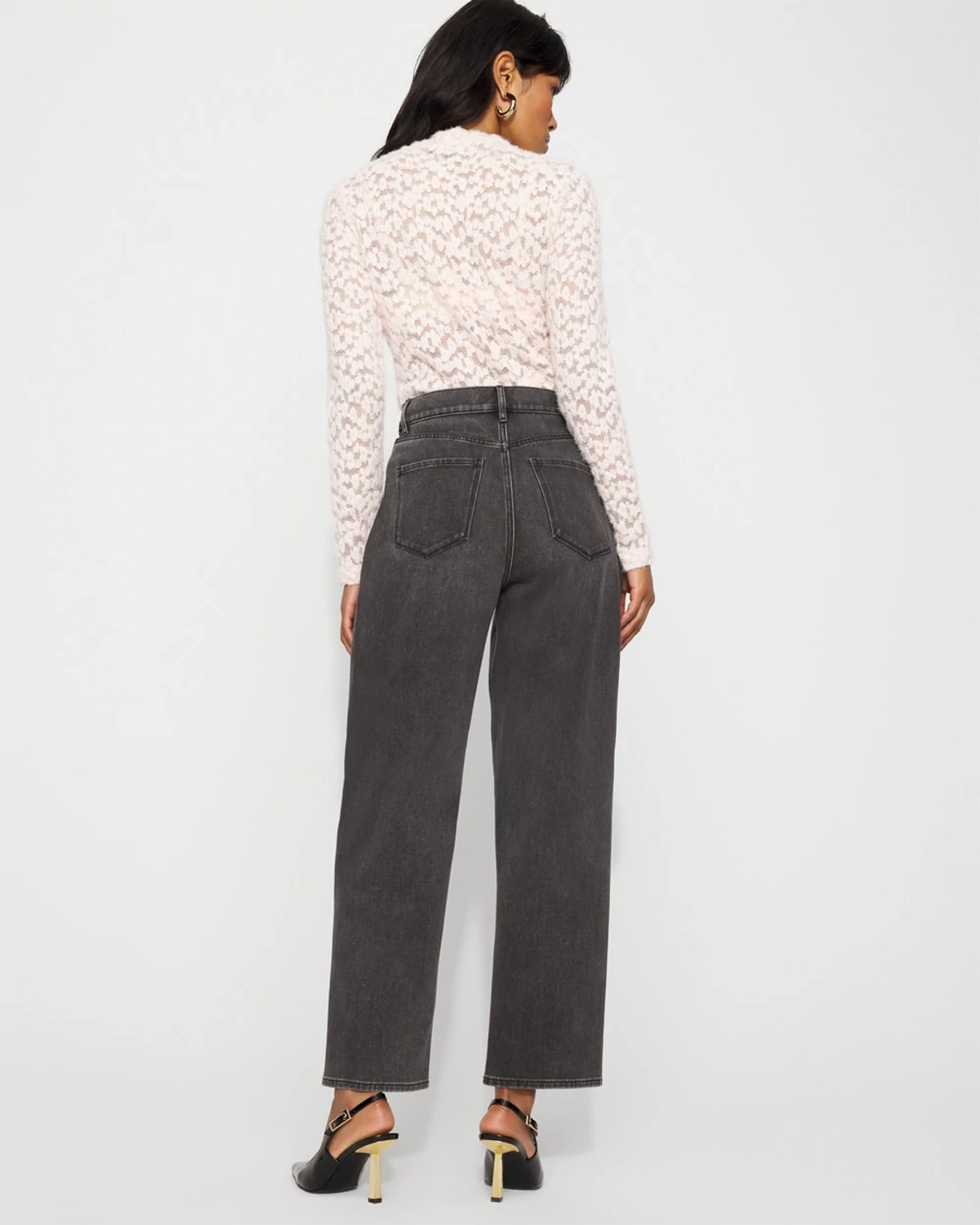 White House Black Market Petite Extra High-rise Barrel Jeans In Gray