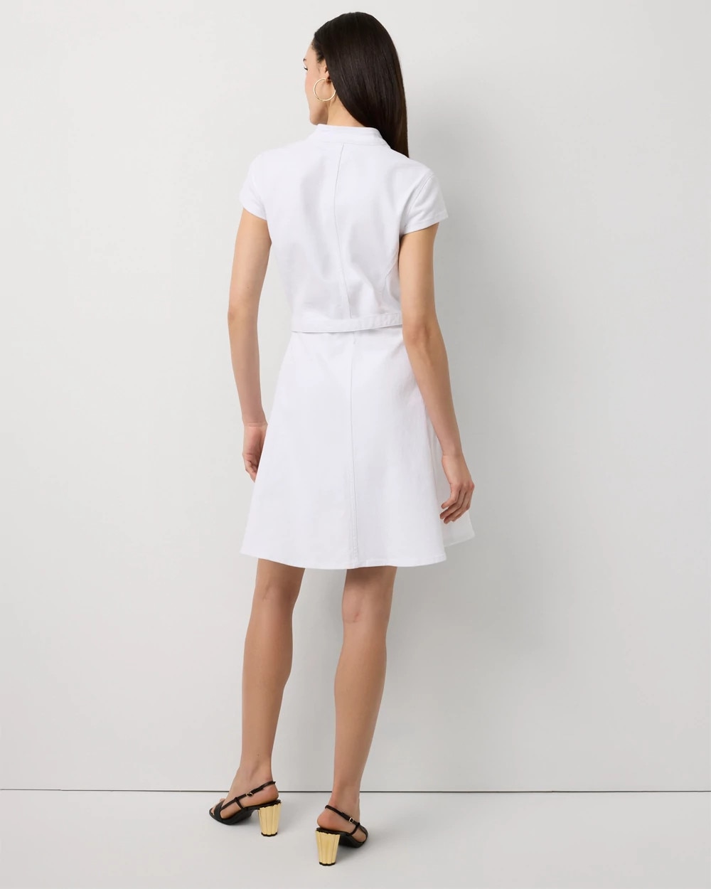 Button Front Denim Dress