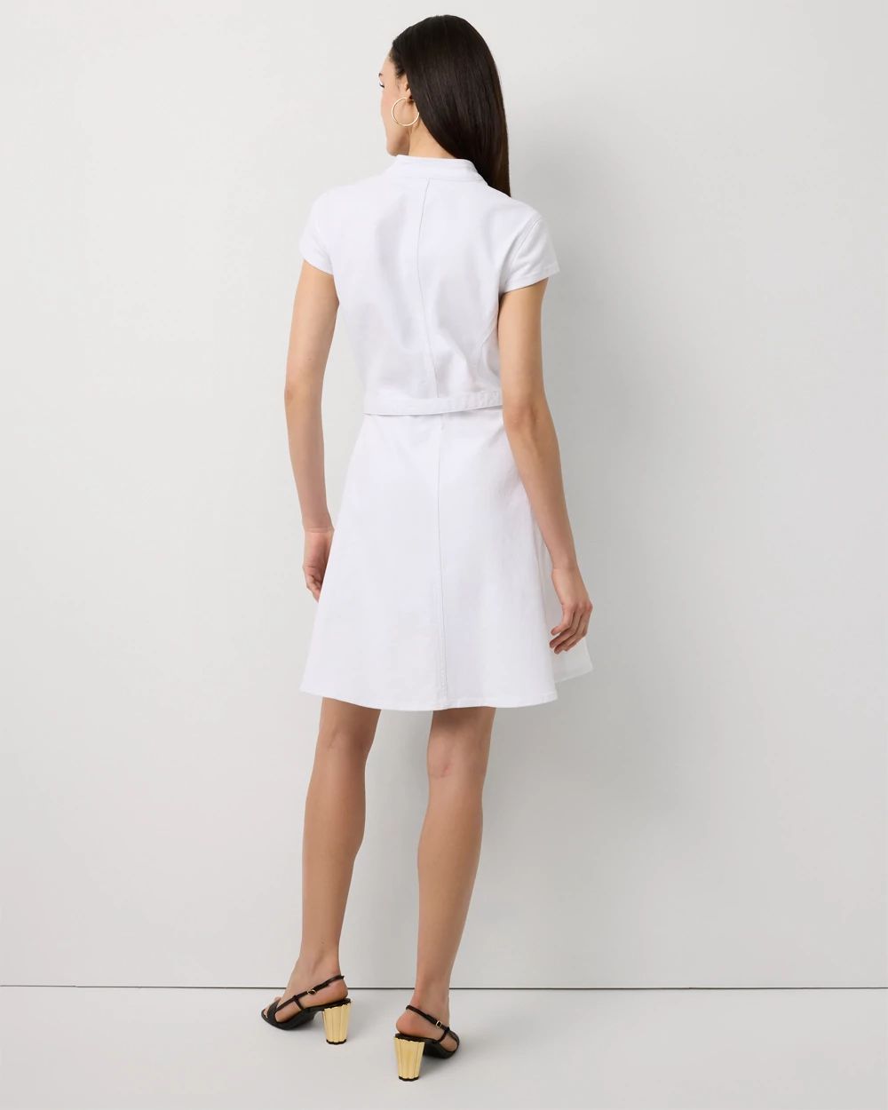 Button Front Denim Dress