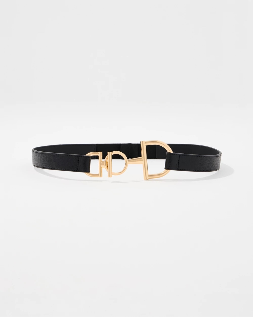 Horsebit Faux Leather Skinny Waist Belt