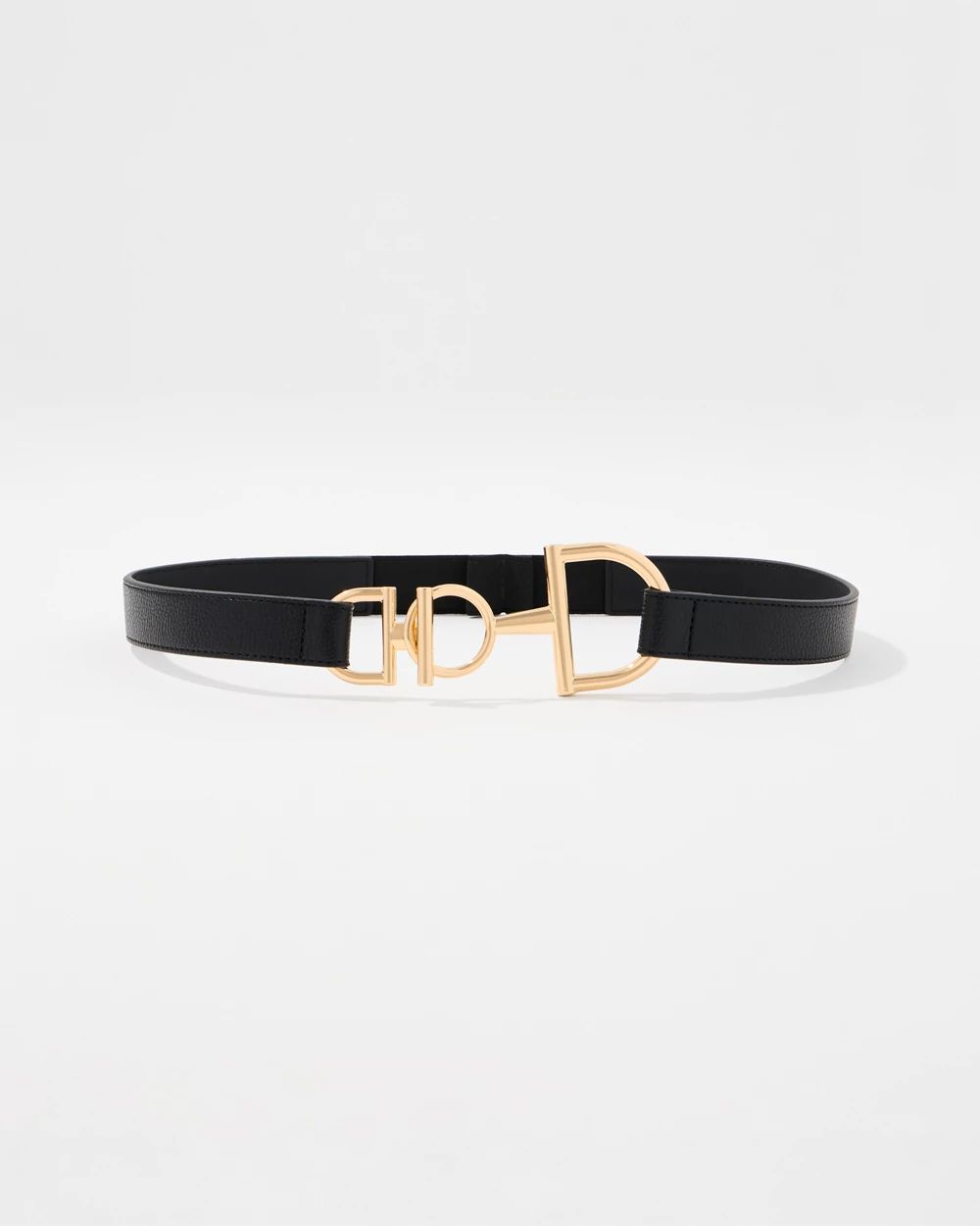 Horsebit Faux Leather Skinny Waist Belt click to view larger image.