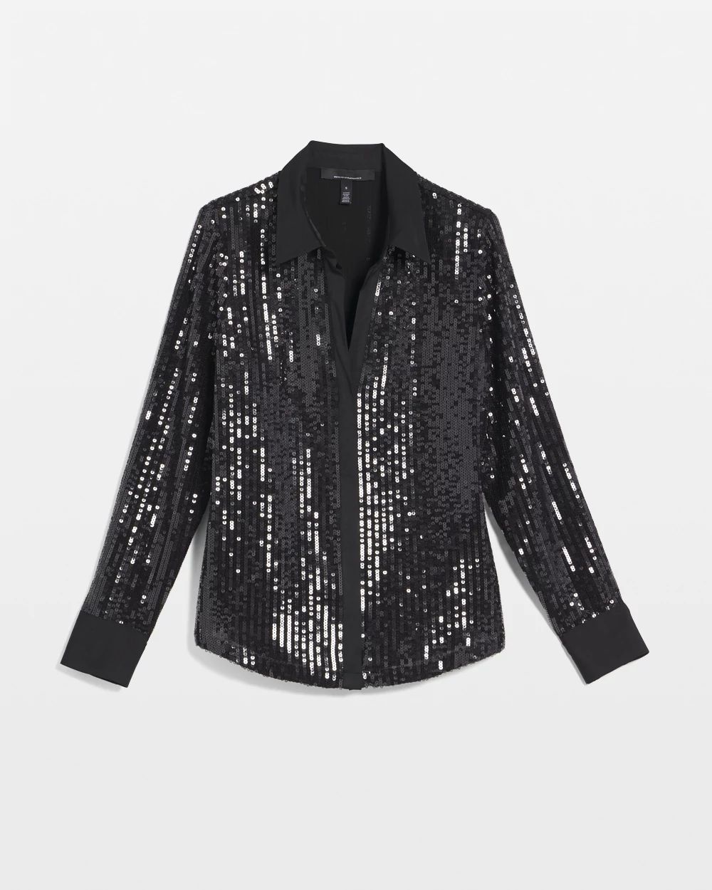 Satin + Sequin Striped Shirt