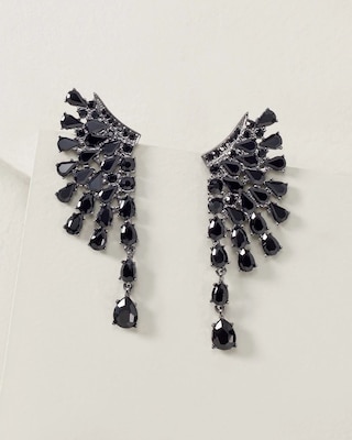 Crystal Wing Shaped Earrings click to view larger image.