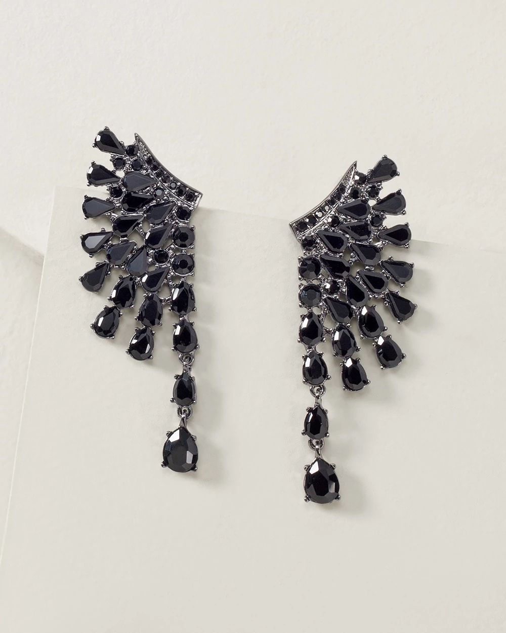 Crystal Wing Shaped Earrings click to view larger image.