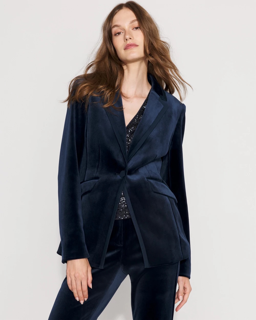 WHBM® One-Button Velvet Blazer