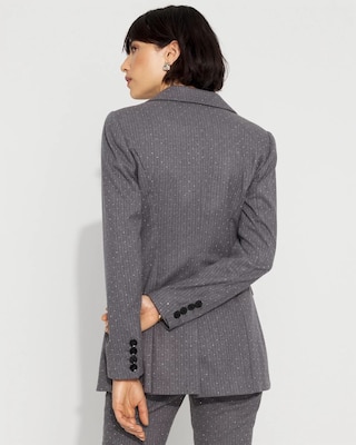 Relaxed Pinstripe One-Button Blazer click to view larger image.