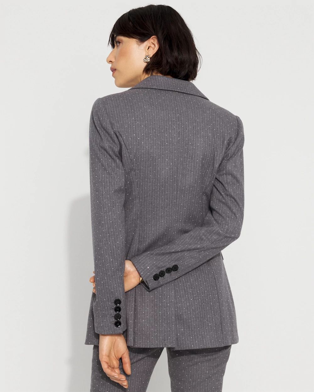 Relaxed Pinstripe One-Button Blazer