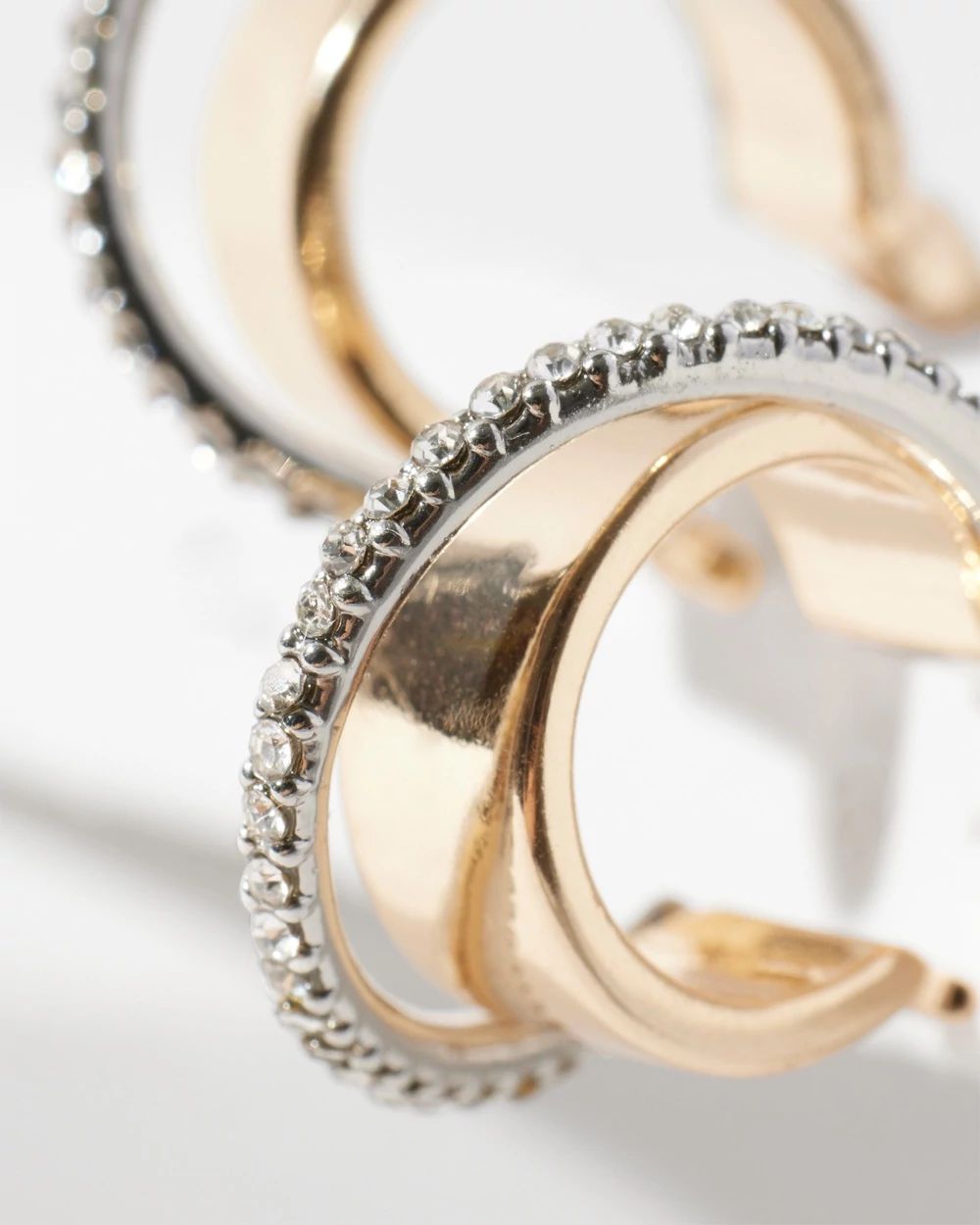 Crystal Pave Huggie Earrings click to view larger image.