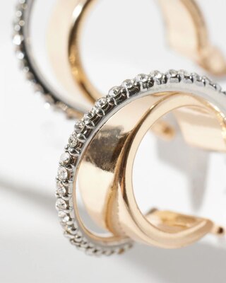 Crystal Pave Huggie Earrings click to view larger image.