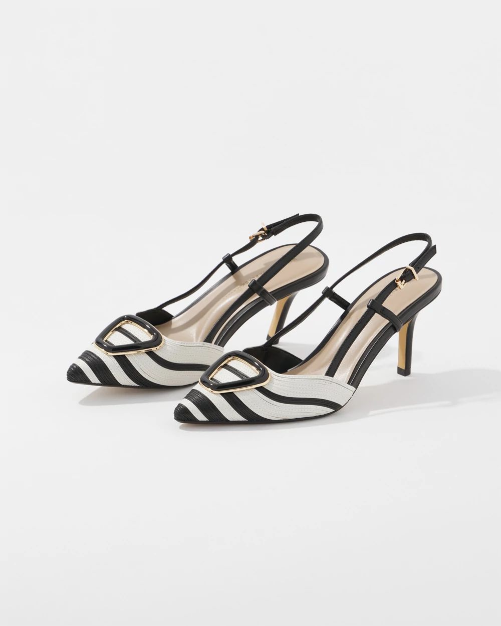 Black + White Contrast Slingback Pump
