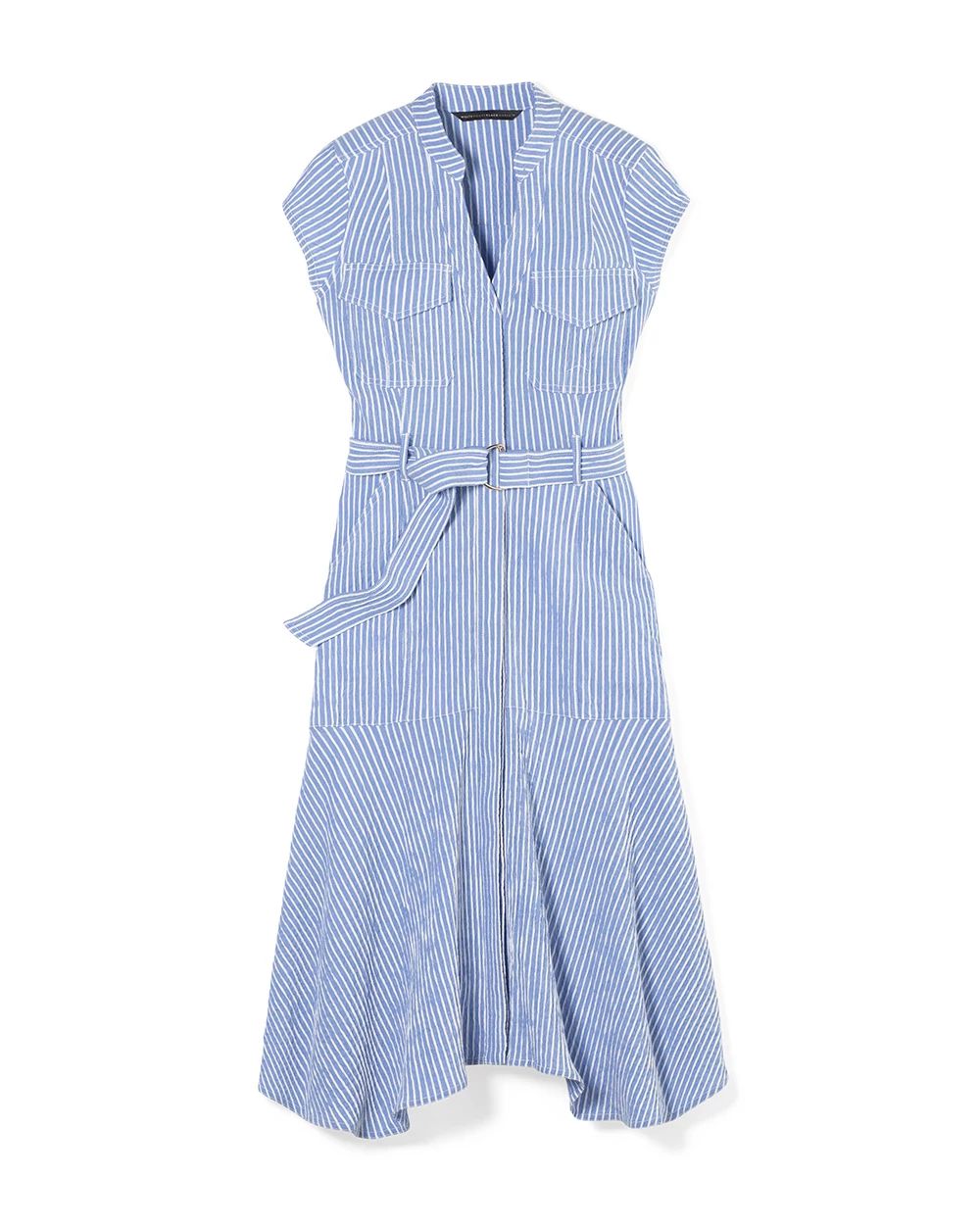 Seersucker Utility Midi Dress