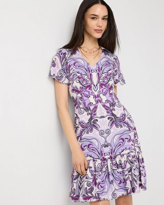 Ruffle Hem Mini Dress click to view larger image.
