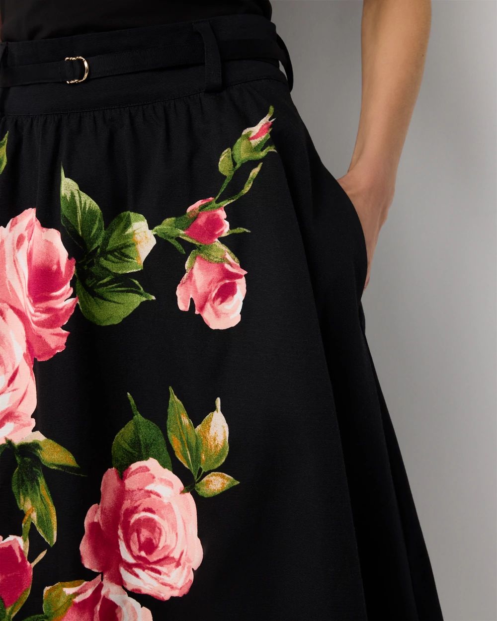 Petite A-line Midi Skirt