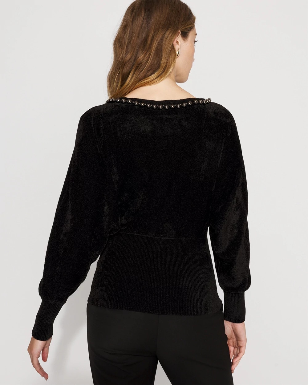 Embellished Dolman Chenille Sweater