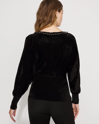 Embellished Dolman Chenille Sweater click to view larger image.