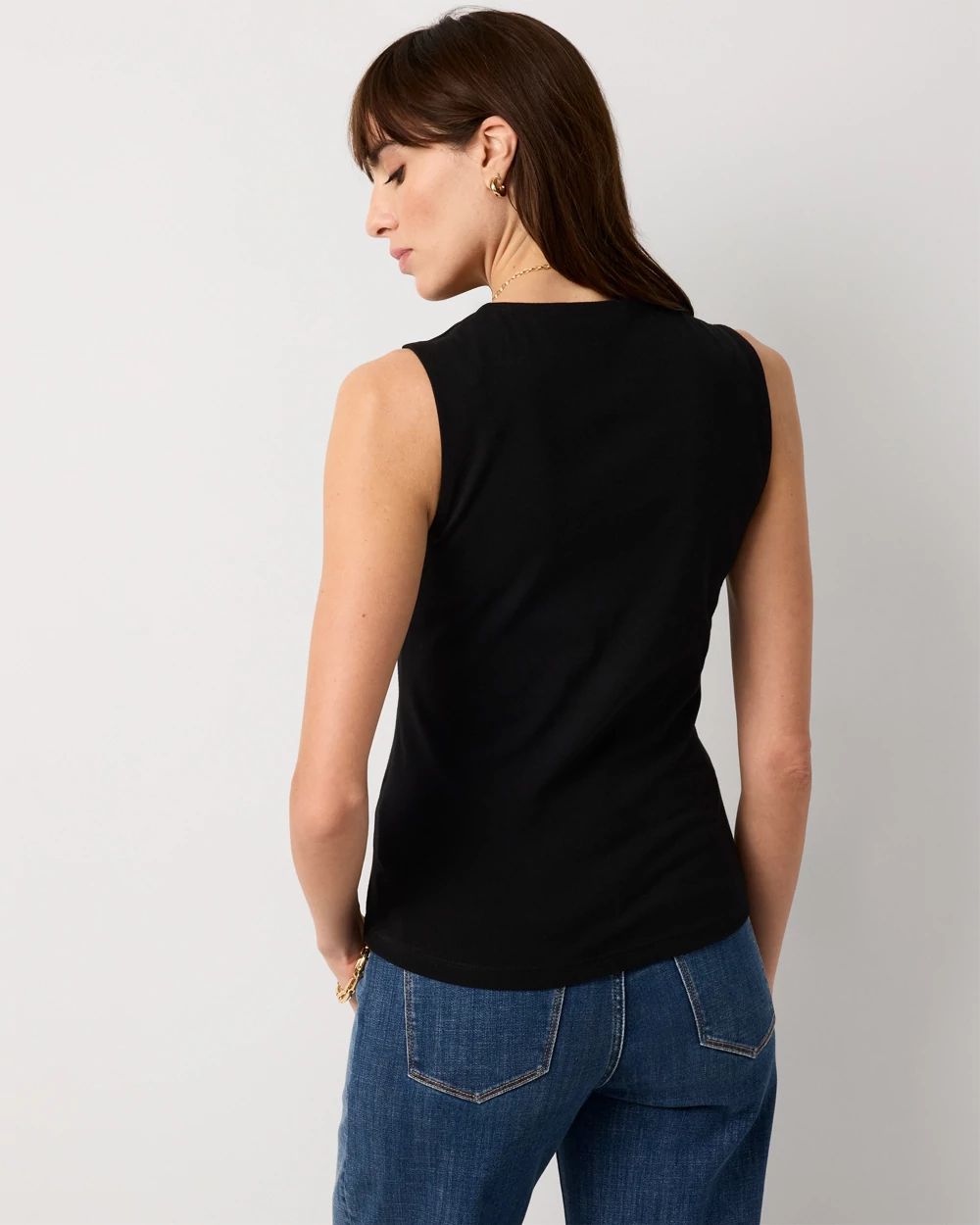 WHBM FORME™ Ribbed Scoop Neck Shell click to view larger image.