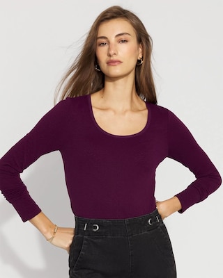 WHBM FORME™ Seamless Jacquard Scoop Neck Tee