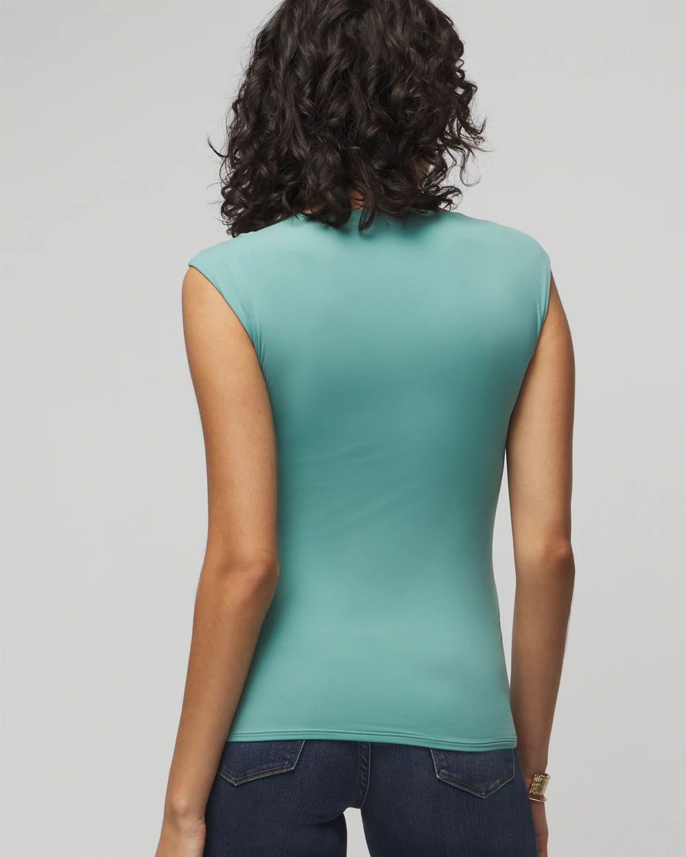 WHBM® FORME Square-Neck Cap-Sleeve Top click to view larger image.