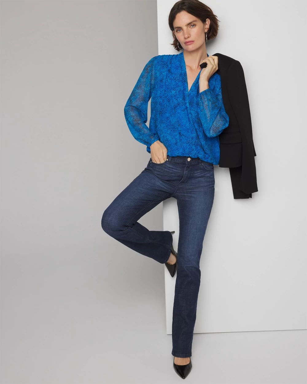 Cross Front Pleated Blouse click to view larger image.
