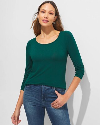 Outlet WHBM Long-Sleeve Scoop-Neck Tee